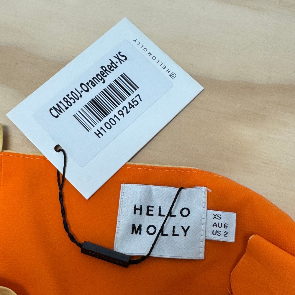 NWT Hello Molly Twin Flame Midi Dress Slit Ombre Yellow Orange Sz 2 Summer Party - Picture 7 of 10